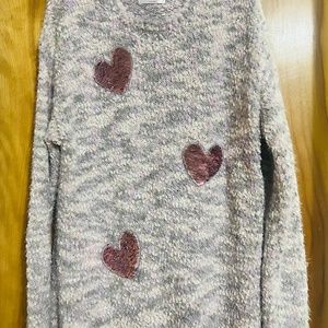Justice Reversible Heart Sequins Girls Sweater